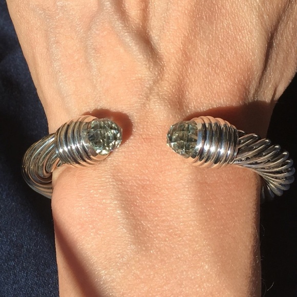 David Yurman hinged 10mm prasiolite cuff bracelet - Picture 2 of 2